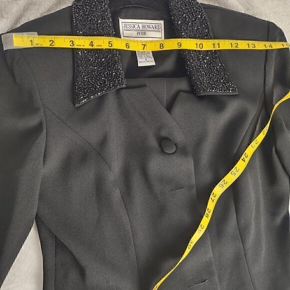 Jessica Howard Black 2 Pc Jacket and Pants, Petite Size 4 - Picture 6 of 16